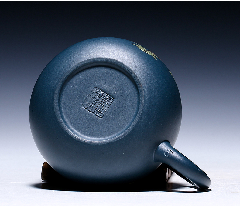 純手工紫砂壺，小巧琺瑯印花紫砂壺